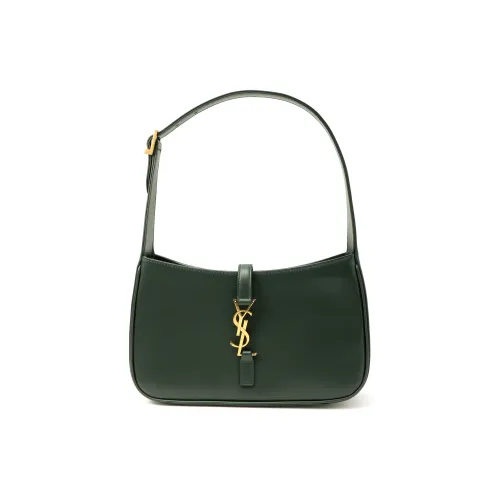 SAINT LAURENT LE5A7 Гладкая кожа Хобо Сумка Плечевая сумка Сумка для женщин Чернила Зеленый