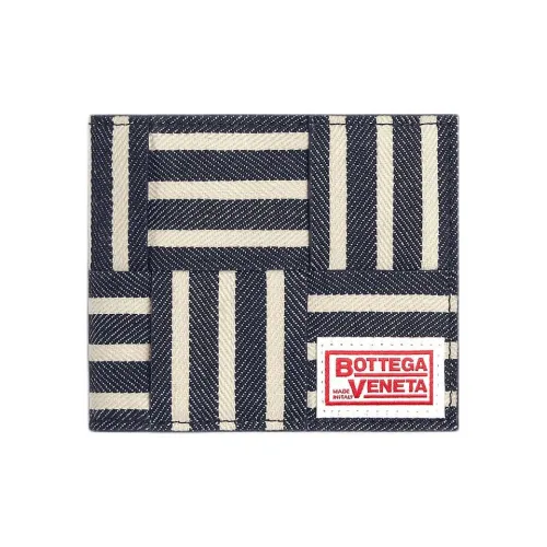 Bottega Veneta Cassette Хлопок Кошелек Мужской Морской Синий и Белый