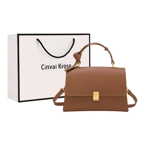 CinvaiKrose Сумка через плечо из телячьей кожи с микрофиброй портативная сумка для мамы среднего размера женская коричневый хаки