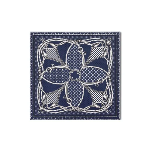 LOUIS VUITTON Шелковые шарфы Женские Синий