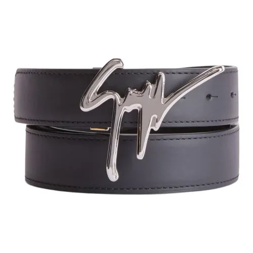 Giuseppe Zanotti GZ Значок Дизайн Кожаные ремни Мужской Черный