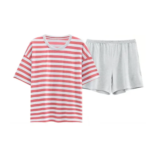 The Story Of The Flower Season Пижамный комплект Женские Красные и Белые Полосы