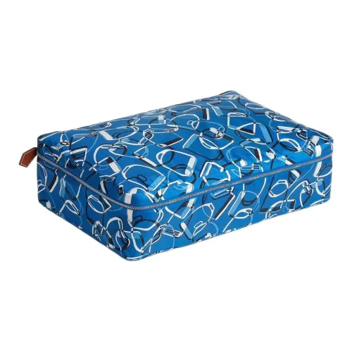 HERMES Travelsilk Шелк Хранение Сумка Женская 71 BLEU Франция Французский Синий