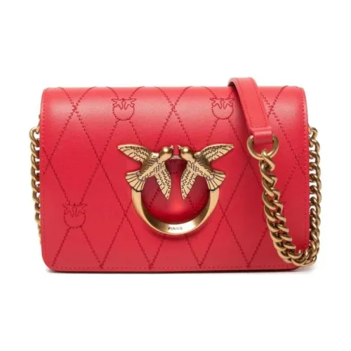 PINKO Click Series GRAIN LEATHER Swallow Bag Сумка через плечо Мини Женский Красный