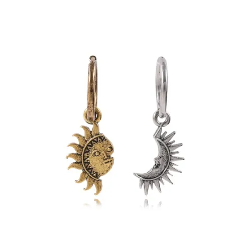 MUYAN Сплав Асимметричные Серьги-кольца "Солнце" и "Луна" Унисекс