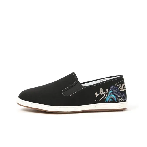 LAOMEIHUA Традиционная текстильная обувь Низкий топ Черный мужской