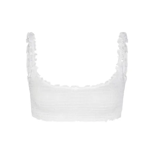 SKIMS Romance SMOCKED BRALETTE Бюстгальтер Женский Снег Снег