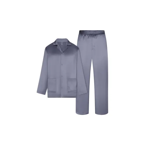 SKIMS Сатиновый Сон MENS Длинный Сон Набор Комплект Пижама Мужской Сланец Сланец