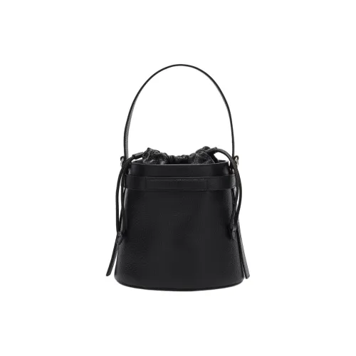 Furla Рельефная Телячья Кожа Ведрообразная Сумка Сумка через плечо Женская Черная