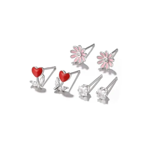 Clect Eco Friendly Медный Синтетический кубический цирконий Серьги-гвоздики с масляным эффектом Женские