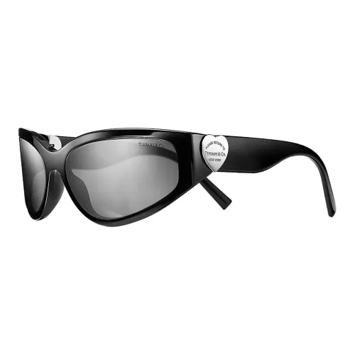 TIFFANY CO. Ацетатные солнцезащитные очки с неровной формой женские черные