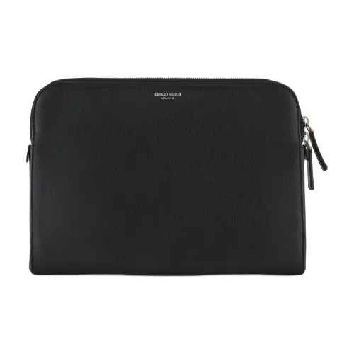 GIORGIO ARMANI Телячья кожа Доска для документов Клатч Мужской Черный