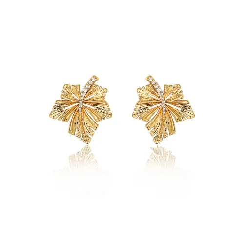 Exhibition Rhinestone Copper Silver Clasp Earrings Women's