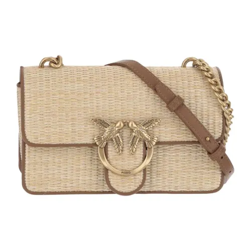 PINKO Raffia Сумка через плечо Сумка на плечо Мини Женская Бежевая и Коричневая
