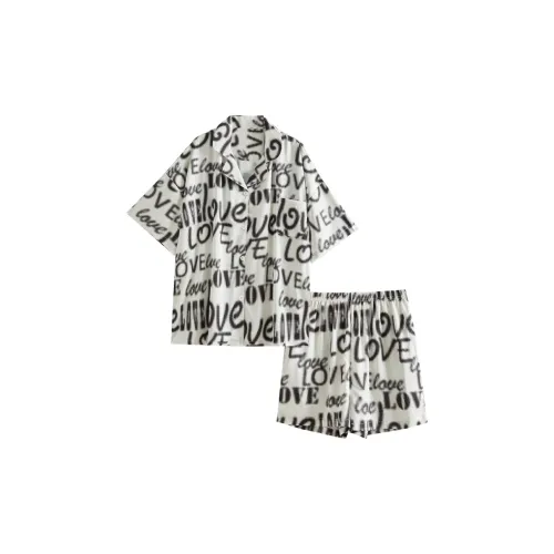 Song Qianya Пижамный комплект женский черный белый