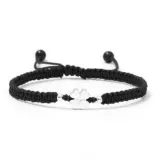 Браслет-шнурок "Четырехлистный клевер" Lucky [Черный]