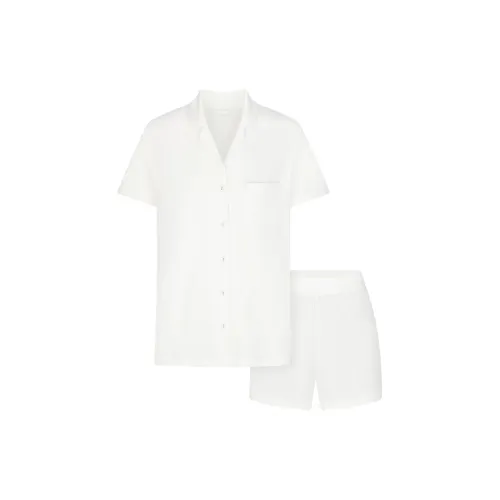 SKIMS Мягкий Lounge Короткий Сон Комплект Пижамный Комплект Женский Мраморный Мраморный