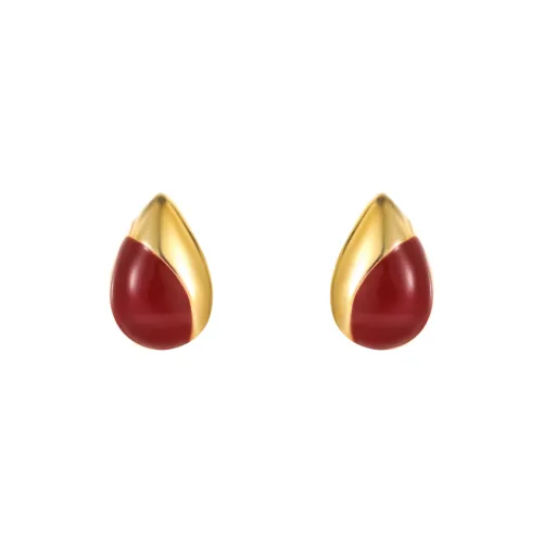 WAW Серьги с золотым покрытием медный капельная глазурь серебро S925 женские