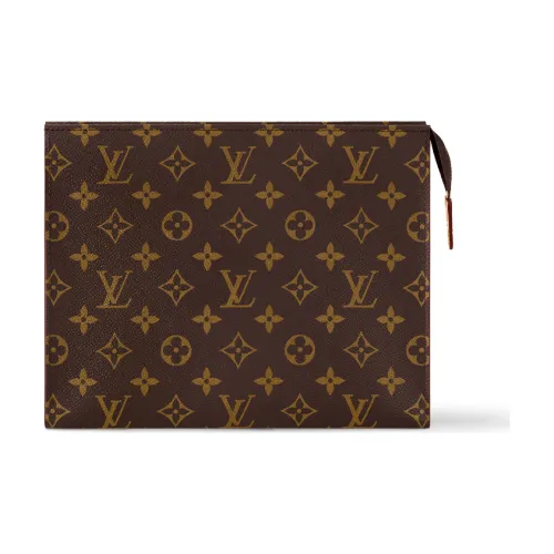 LOUIS VUITTON Монограмма Покрытый холст Хранение Мешок Унисекс Коричневый