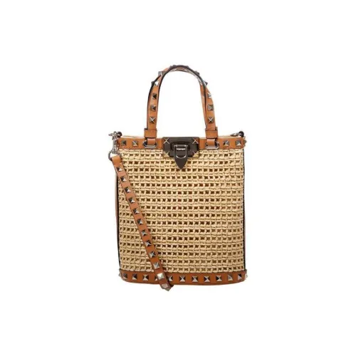 Valentino Garavani Rockstud Сумка из телячьей кожи с полиамидом сумка через плечо мини бежевый