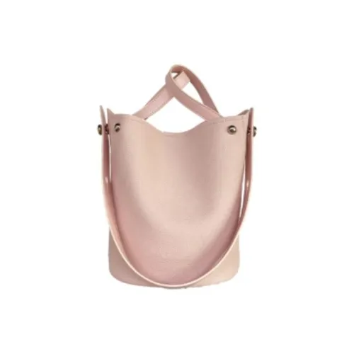 JPJ Корова Кожа Ведро-Формовая Сумка Портативная Сумка через плечо Средняя Женская Вишневый Цветок Розовый