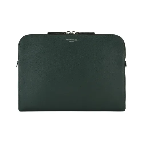 GIORGIO ARMANI Телячья кожа Клатч Мужской Темно-зеленый