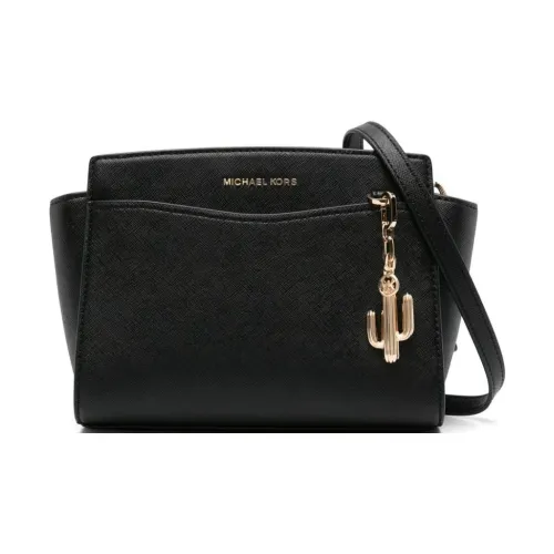 MICHAEL KORS Selma Saffiano Кожаная Телячья Кожа Ручная Сумка Сумка через плечо Женская Черная