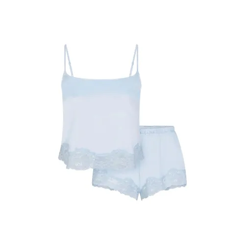 SKIMS Пижамный комплект женский Celeste Небесный синий