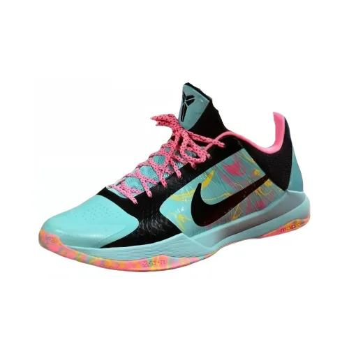 Nike Zoom Kobe 5 Protro PE Устойчивый к истиранию Дышащий Низкий Верх Баскетбольные кроссовки Мужские Синий Черный