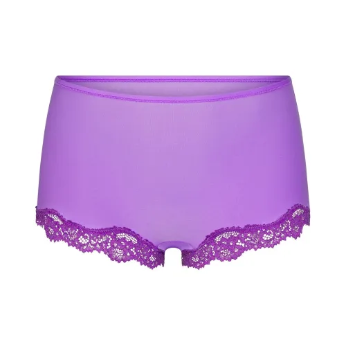 SKIMS FITS EVERYBODY LACE BOY SHORT UNDERWEAR Women's 1 Pack ULTRA VIOLET TONAL Ультрафиолет Тон