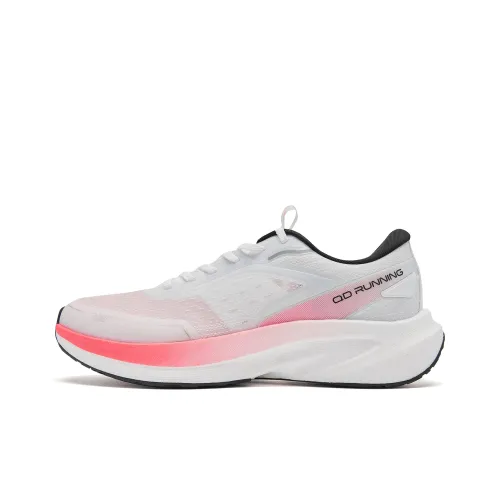 QIAODAN Flying Shadow 4 LITE Противоскользящие устойчивые к истиранию низкий топ беговые кроссовки мужские белые розовые