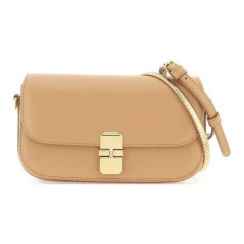 A.P.C Grace Коровья кожа Сумка через плечо Сумка на плечо Женская Светлый Умбра