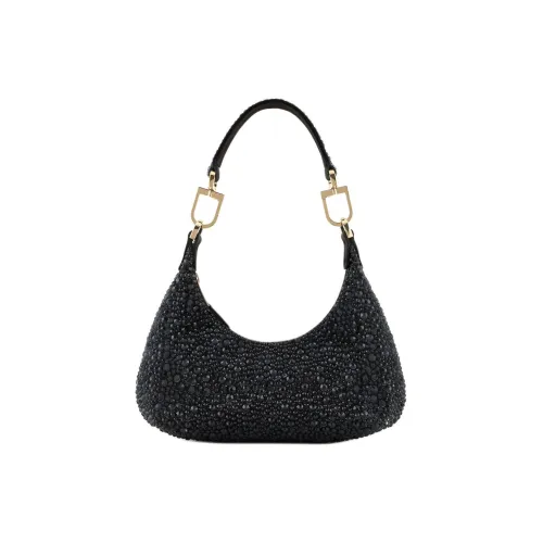 AMANI Вискоза с шелком тутового дерева Хобо Сумка Сумка Сумка через плечо Женская Черная