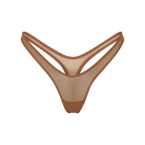 SKIMS Ультра Fine Mesh Micro DIPPED String Трусики Женские 1 Пачка Бронза Бронза