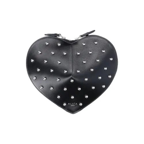 Alaia Телячья кожа Сердце-образная Сумка Сумка через плечо Мини Женская Черная