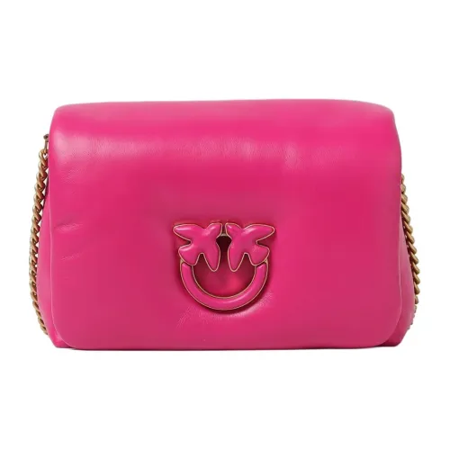 PINKO Baby Love Напп Кожа Плечевая Сумка Женская Фуксия