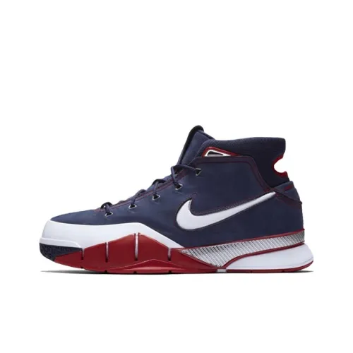 Nike Zoom Kobe 1 Protro ZK1 USA Коби USA Team High Top Винтажные баскетбольные кроссовки Мужские Синие Выпуск 2018 года