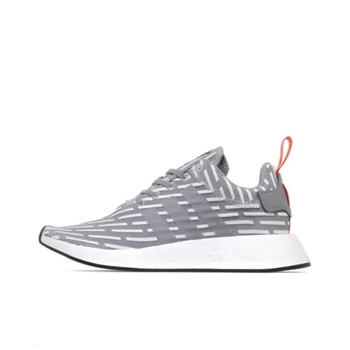 Adidas NMD R2 Амортизаторы Slip-resistant Низкий Топ Повседневная обувь Унисекс Серый Красный