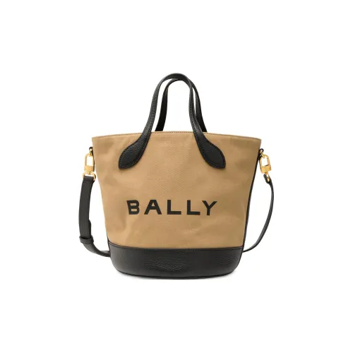 BALLY Ткань с кожаными вставками ведрообразная сумка сумка через плечо сумка на плечо средний размер женский коричневый