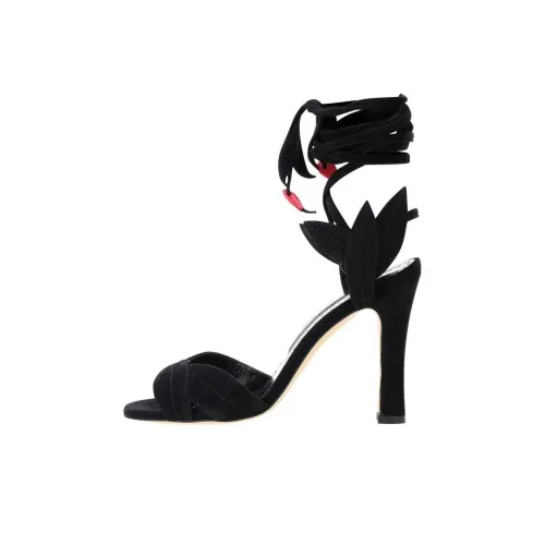 MANOLO BLAHNIK One Ремешок Сандалии 10,5 см Женские Черные