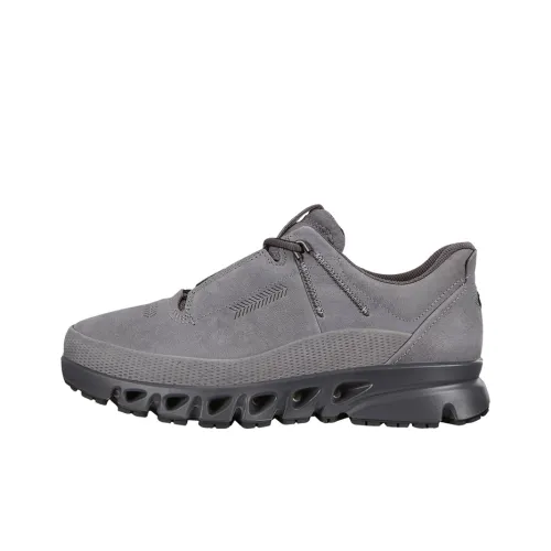 Ecco MULTI Vent Shock Absorbers Slip-Resistant Abrasion-Resistant Low Top Casual Men's Gray Ecco MULTI Vent Shock Absorbers Противоскользящие Устойчивые к истиранию Низкий Топ Повседневный Мужской Серый