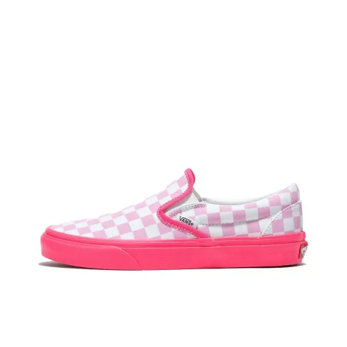 Vans CLASSIC SLIP ON CUSTOMS NEON Устойчивые к истиранию Низкие Скейтборд Кроссовки Унисекс Розовые