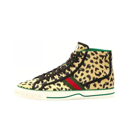 GUCCI Tennis 1977 Скейтборд Кроссовки Высокие Топ Желтый/Черный Мужской
