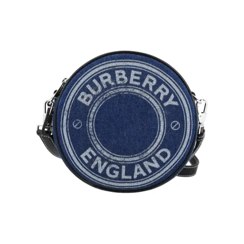 Burberry Louise Джинсовая ткань Винтажная Круглая Сумка Бананка Клатч Сумка через плечо Мини Женская Синяя