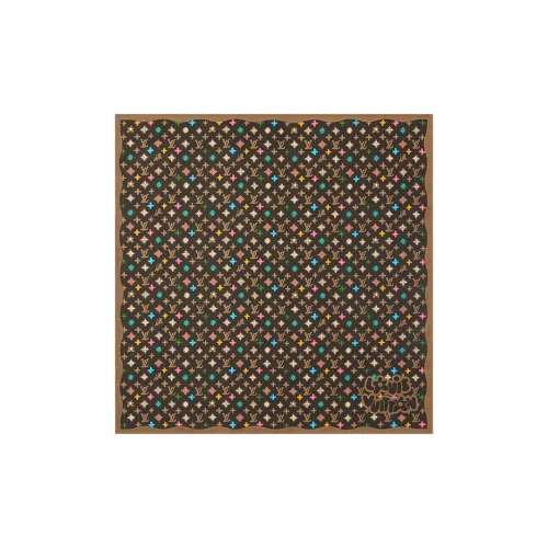 LOUIS VUITTON Шелковые шарфы Мужской Коричневый