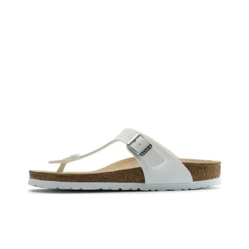 Birkenstock Cork Sole Flip Flops Unisex White Regular