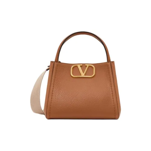 Valentino ALLTIME Рельефная Телячья Кожа Сумка через плечо Сумка среднего размера Женская Миндаль