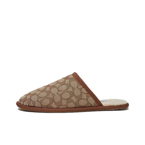 COACH Резиновая подошва Домашние тапочки Мужской Коричневый