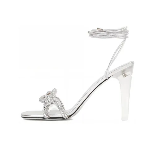 Valentino Garavani One Ремень Сандалии 10 см Женские Серебряные