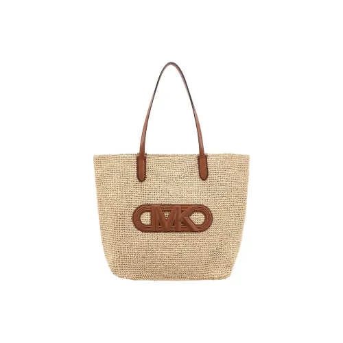 MICHAEL KORS Eliza series Солома Тоут Сумка Сумка для покупок Сумка Сумка через плечо Экстра-большая Женская Солома и Кожа Коричневый